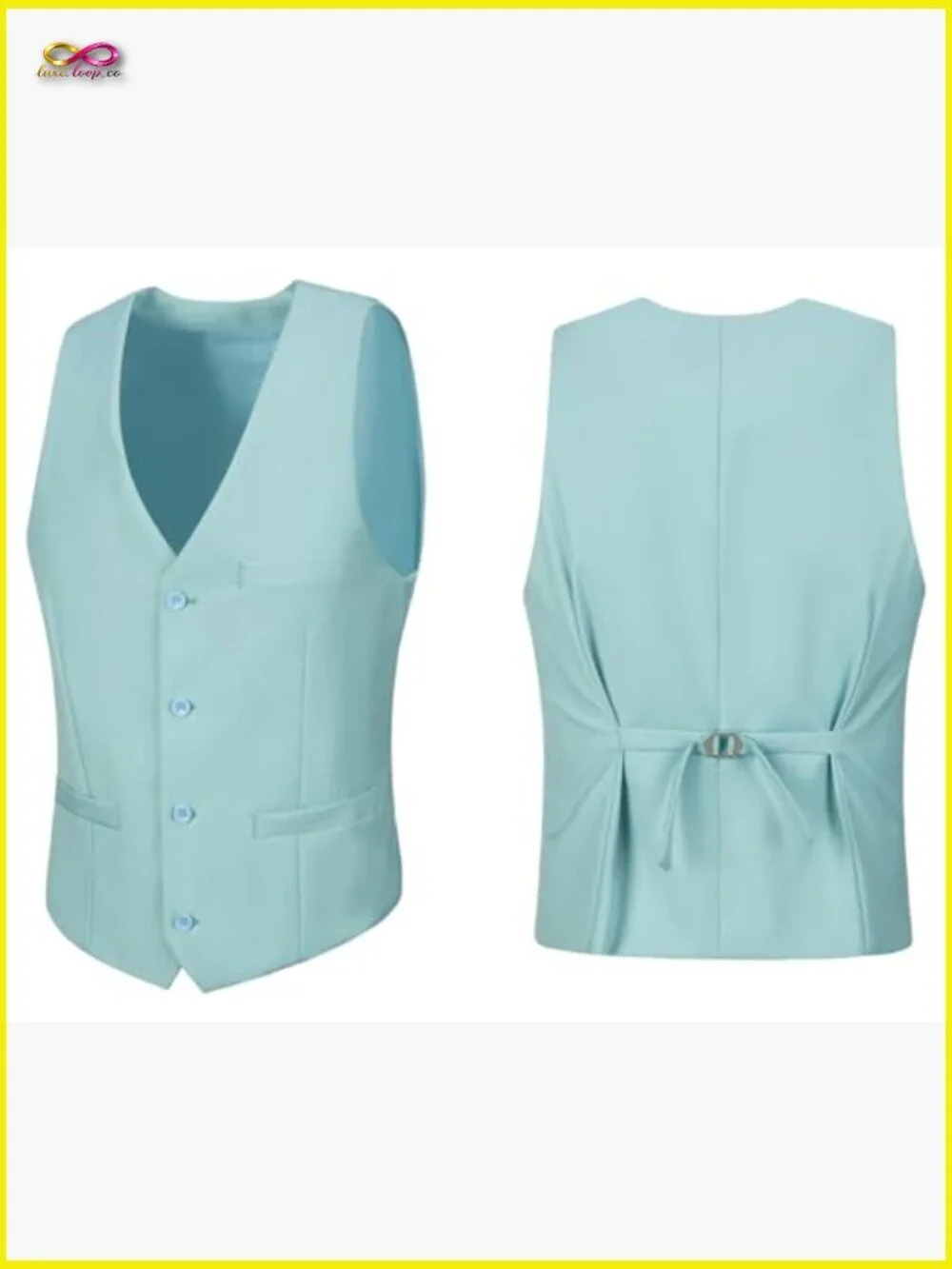 Slim Fit Modern Suit Vest Pants Set Classic Formal Wedding Business Attire